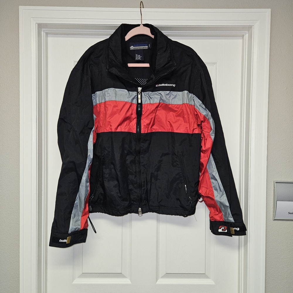 Y2K Billabong Outerwear 2.0 Jacket Red/Black Outdoors‎ Full Zip Men's Size SM